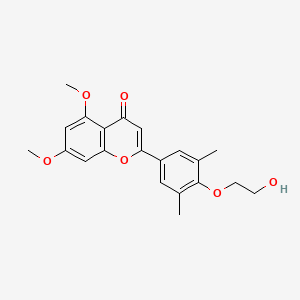 molecular formula C21H22O6 B13706405 2-(4-(2-Hydroxyethoxy)-3,5-dimethylphenyl)-5,7-dimethoxy-4H-chromen-4-one 