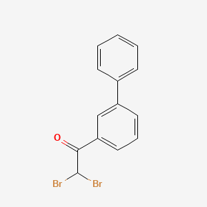 molecular formula C14H10Br2O B13706440 2,2-dibromo-1-(3-phenylphenyl)ethanone 