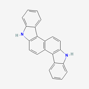 molecular formula C22H14N2 B13706448 1,8-Dihydrocarbazolo[4,3-c]carbazole 