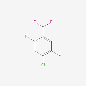 molecular formula C7H3ClF4 B13706461 1-Chloro-4-(difluoromethyl)-2,5-difluorobenzene 