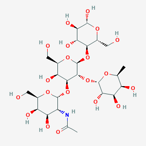 molecular formula C26H45NO20 B13706482 2-acetamido-2-deoxy-alpha-D-galactopyranosyl-(1->3)-[6-deoxy-alpha-L-galactopyranosyl-(1->2)]-beta-D-galactopyranosyl-(1->4)-beta-D-glucopyranose 