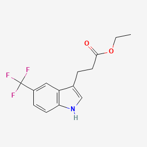 molecular formula C14H14F3NO2 B13706504 Ethyl 3-[5-(Trifluoromethyl)-3-indolyl]propanoate 