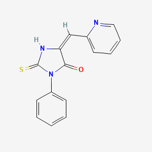 (5E)-2-mercapto-3-phenyl-5-(pyridin-2-ylmethylene)-3,5-dihydro-4H-imidazol-4-one