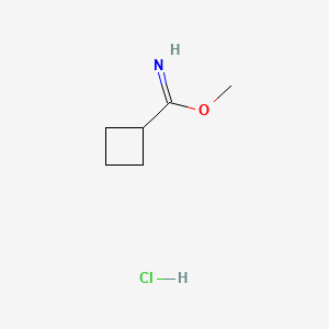 molecular formula C6H12ClNO B13706522 Methyl Cyclobutanecarbimidate Hydrochloride 