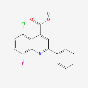 molecular formula C16H9ClFNO2 B13706550 5-Chloro-8-fluoro-2-phenylquinoline-4-carboxylic acid 