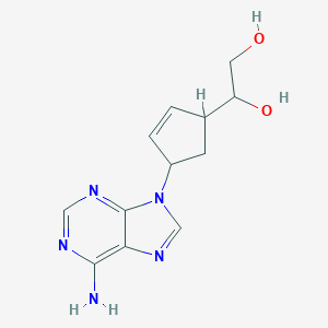 molecular formula C12H15N5O2 B137066 9-(4-(1,2-Dihydroxyethyl)cyclopent-2-en-1-yl)-9H-adenine CAS No. 148179-99-1
