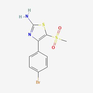 molecular formula C10H9BrN2O2S2 B1370662 4-(4-溴苯基)-5-(甲磺酰基)-1,3-噻唑-2-胺 CAS No. 1017782-62-5