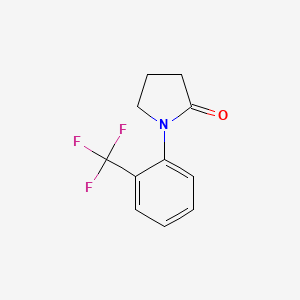 molecular formula C11H10F3NO B13706632 1-[2-(Trifluoromethyl)phenyl]-2-pyrrolidinone 