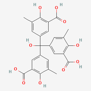 molecular formula C25H22O10 B13706663 5-[Bis(3-carboxy-4-hydroxy-5-methyl-phenyl)-hydroxy-methyl]-2-hydroxy-3-methyl-benzoic acid 