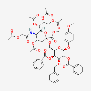 Neu5GcAc[1Me,4789Ac]alpha(2-6)Gal[24Bz,3Bn]-beta-MP