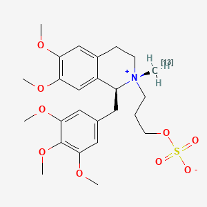 molecular formula C25H35NO9S B13706748 3-{trans-1,2,3,4-Tetrahydro-6,7-dimethoxy-2-(methyl-13C)-1-[(3,4,5-trimethoxyphenyl)methyl]-2-isoquinolinio}propyl-1-sulfate 