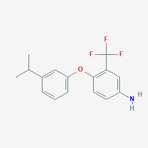 molecular formula C16H16F3NO B1370675 4-(3-Isopropylphenoxy)-3-(trifluoromethyl)aniline CAS No. 946697-67-2