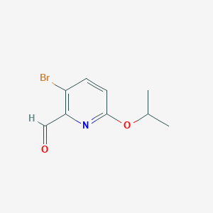 molecular formula C9H10BrNO2 B13706760 3-Bromo-6-isopropoxypicolinaldehyde 