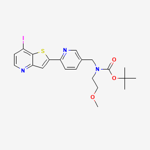 molecular formula C21H24IN3O3S B13706769 N-Boc-N-[[6-(7-iodothieno[3,2-b]pyridin-2-yl)-3-pyridyl]methyl]-2-methoxyethanamine 