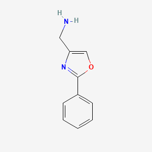 molecular formula C10H10N2O B1370681 (2-苯氧唑-4-基)甲胺 CAS No. 408352-90-9