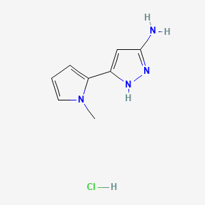 molecular formula C8H11ClN4 B13706868 3-Amino-5-(1-methyl-2-pyrrolyl)pyrazole Hydrochloride 