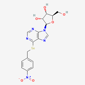 molecular formula C17H17N5O6Se B13706916 Se-(p-nitrobenzyl)-6-seleno-inosine 