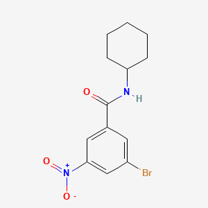 molecular formula C13H15BrN2O3 B1370692 3-溴-N-环己基-5-硝基苯甲酰胺 CAS No. 941294-22-0