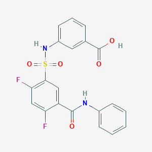 3-[2,4-Difluoro-5-(phenylcarbamoyl)phenylsulfonamido]benzoic Acid