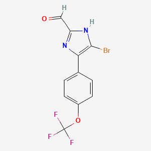 molecular formula C11H6BrF3N2O2 B13706951 5-Bromo-4-[4-(trifluoromethoxy)phenyl]imidazole-2-carbaldehyde 