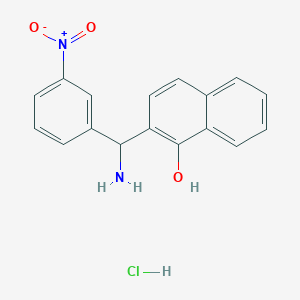 molecular formula C17H15ClN2O3 B13706955 2-[Amino-(3-nitro-phenyl)-methyl]-naphthalen-1-ol hydrochloride CAS No. 736173-14-1