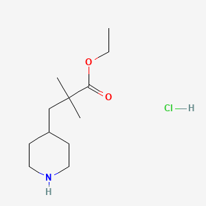 molecular formula C12H24ClNO2 B13706997 Ethyl 2,2-Dimethyl-3-(4-piperidyl)propanoate Hydrochloride 