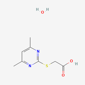 molecular formula C8H12N2O3S B13707033 2-(4,6-Dimethylpyrimidin-2-ylthio)acetic acid, hydrate 