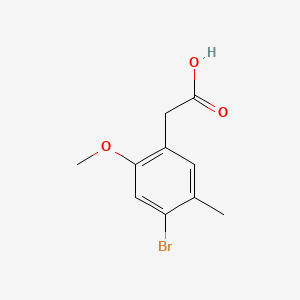 molecular formula C10H11BrO3 B13707035 4-Bromo-2-methoxy-5-methylphenylacetic Acid 