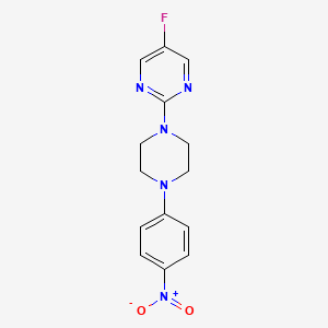 molecular formula C14H14FN5O2 B13707075 5-Fluoro-2-[4-(4-nitrophenyl)-1-piperazinyl]pyrimidine CAS No. 1928707-64-5