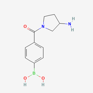 molecular formula C11H15BN2O3 B13707095 4-(3-Aminopyrrolidine-1-carbonyl)phenylboronic Acid 