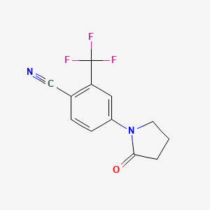 molecular formula C12H9F3N2O B13707103 4-(2-Oxo-1-pyrrolidinyl)-2-(trifluoromethyl)benzonitrile 