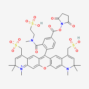 [13-[4-(2,5-dioxopyrrolidin-1-yl)oxycarbonyl-2-[methyl(2-sulfoethyl)carbamoyl]phenyl]-6,7,7,19,19,20-hexamethyl-17-(sulfomethyl)-2-oxa-20-aza-6-azoniapentacyclo[12.8.0.03,12.05,10.016,21]docosa-1(14),3,5,8,10,12,15,17,21-nonaen-9-yl]methanesulfonate