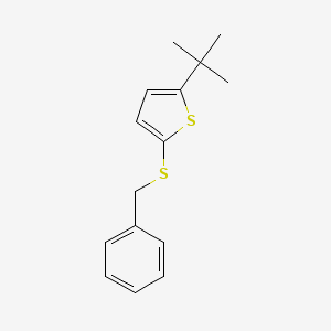 molecular formula C15H18S2 B13707145 2-(Benzylthio)-5-(tert-butyl)thiophene 