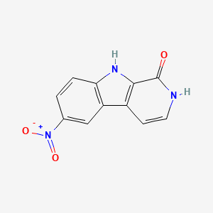 molecular formula C11H7N3O3 B13707149 6-Nitro-2,9-dihydro-1H-pyrido[3,4-b]indol-1-one 