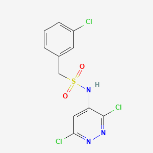 molecular formula C11H8Cl3N3O2S B13707163 1-(3-Chlorophenyl)-N-(3,6-dichloro-4-pyridazinyl)methanesulfonamide 