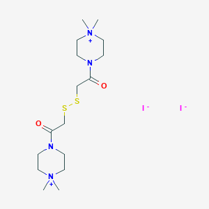 molecular formula C16H32N4O2S2+2 B137072 Dithiobis(N,N-dimethyl-4-acetylpiperazinium), diiodide CAS No. 145707-16-0