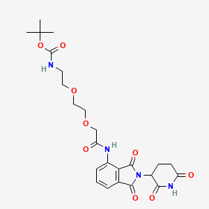 molecular formula C24H30N4O9 B13707206 2-[2-[2-(Boc-amino)ethoxy]ethoxy]-N-[2-(2,6-dioxo-3-piperidyl)-1,3-dioxo-4-isoindolinyl]acetamide 