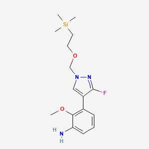 molecular formula C16H24FN3O2Si B13707216 3-[3-Fluoro-1-[[2-(trimethylsilyl)ethoxy]methyl]-4-pyrazolyl]-2-methoxyaniline 