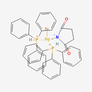 molecular formula C40H36BrNO2P2Pd+2 B13707272 Bromobis(triphenylphosphine)(N-succinimide)palladium(II) 