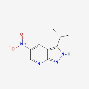 molecular formula C9H10N4O2 B13707318 3-Isopropyl-5-nitro-1h-pyrazolo[3,4-b]pyridine 