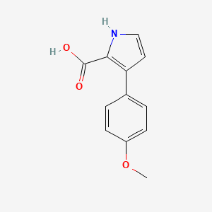 molecular formula C12H11NO3 B13707340 3-(4-Methoxyphenyl)-1H-pyrrole-2-carboxylic Acid 