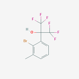 molecular formula C10H7BrF6O B13707353 2-(2-Bromo-3-methylphenyl)-1,1,1,3,3,3-hexafluoro-2-propanol 