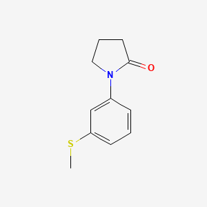 molecular formula C11H13NOS B13707369 1-[3-(Methylthio)phenyl]-2-pyrrolidinone 