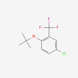 molecular formula C11H12ClF3O B13707392 1-(tert-Butoxy)-4-chloro-2-(trifluoromethyl)benzene CAS No. 1369919-31-2