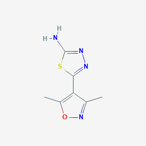 molecular formula C7H8N4OS B13707401 2-Amino-5-(3,5-dimethyl-4-isoxazolyl)-1,3,4-thiadiazole 