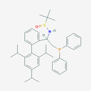 molecular formula C39H50NOPS B13707435 [S(R)]-N-[(1S)-1-(2',4',6'-Triisopropyl)-(1,1'-biphenyl)-2-yl-2-(diphenylphosphino)ethyl]-2-methyl-2-propanesulfinamide 