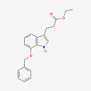 molecular formula C20H21NO3 B13707483 Ethyl 3-[7-(Benzyloxy)-3-indolyl]propanoate 