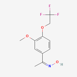 molecular formula C11H12F3NO3 B13707496 (1Z)-1-[3-methoxy-4-(2,2,2-trifluoroethoxy)phenyl]ethanone oxime 