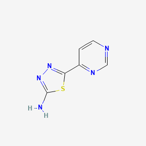 molecular formula C6H5N5S B13707503 5-(Pyrimidin-4-yl)-1,3,4-thiadiazol-2-amine 