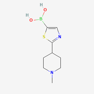 molecular formula C9H15BN2O2S B13707569 2-(1-Methyl-4-piperidyl)thiazole-5-boronic Acid 